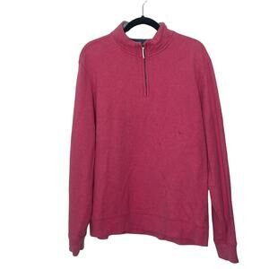 Brooks Brothers 1/4 zip sweater, size large Pink 100% cotton